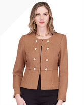 Buttons Cinched Waist Jacket