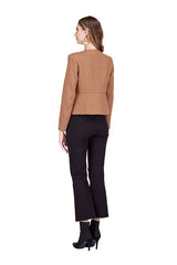 Buttons Cinched Waist Jacket