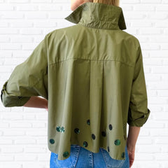 Abby Swing Sequin Top Olive