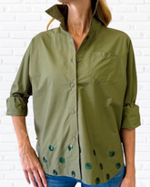 Abby Swing Sequin Top Olive