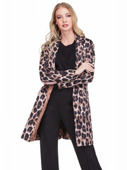 Button Down Coat - Leopard
