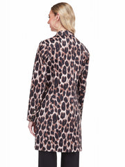 Button Down Coat - Leopard