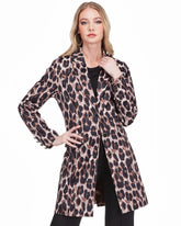Button Down Coat - Leopard