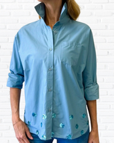 Abby Swing Sequin Top Wedgewood