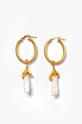 Bellflower Hoop Earrings Gold