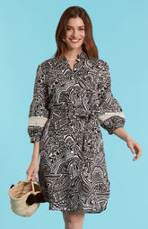 Coleen Linen Graphic Paisley Dress