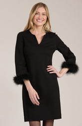 Chelsie Ponte Feather Dress