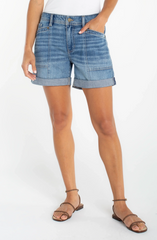 Elastic Back Roll Cuff Short