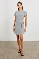 Edie - Ivory Navy Micro Stripe