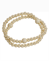 Double Layer CZ Ball Bracelet - Gold