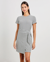 Edie - Ivory Navy Micro Stripe