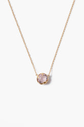 18K Prong Set Crystal Pendant Necklace