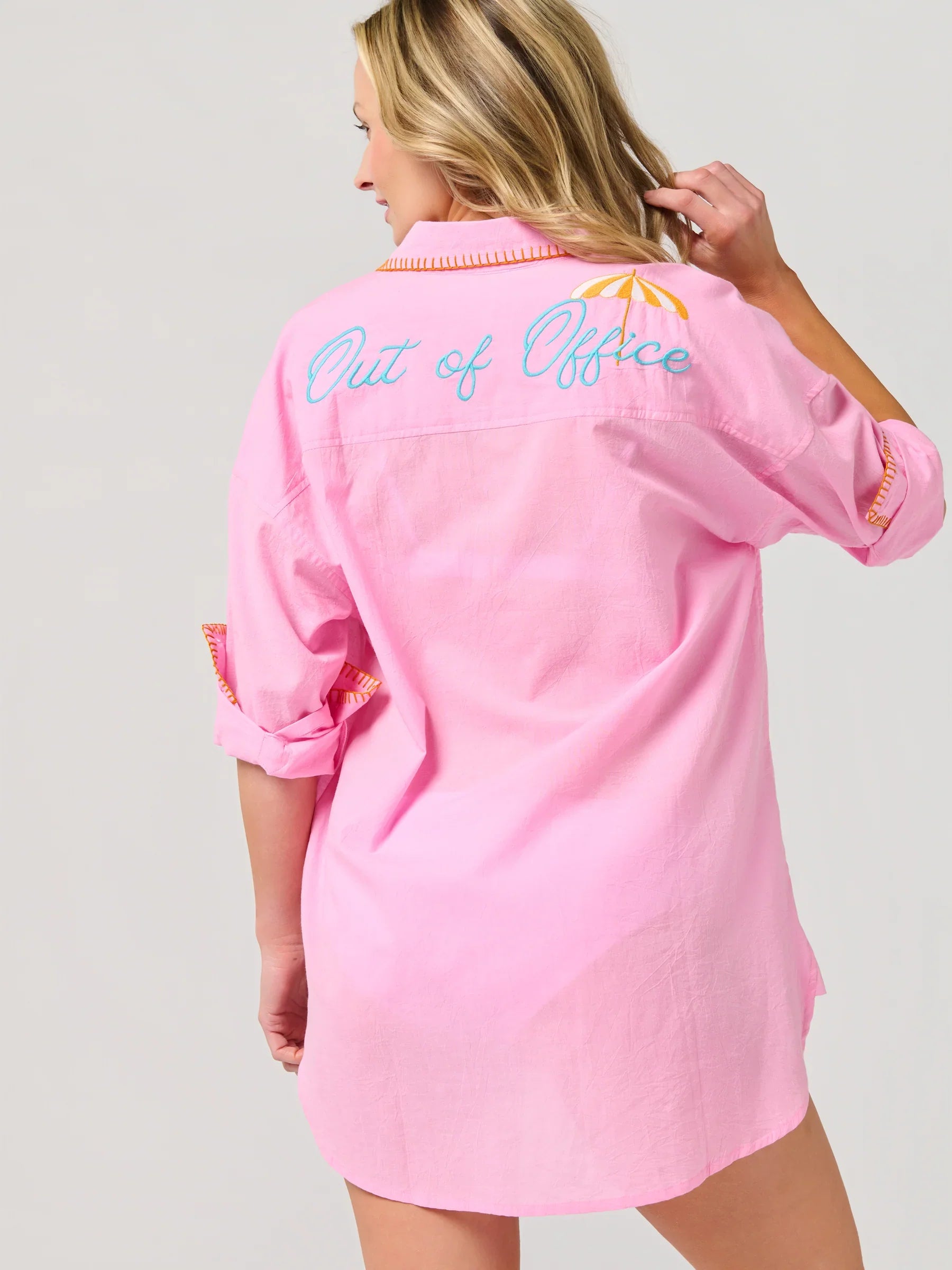 "Vacay/Out of Office" Cover-Up Shirt