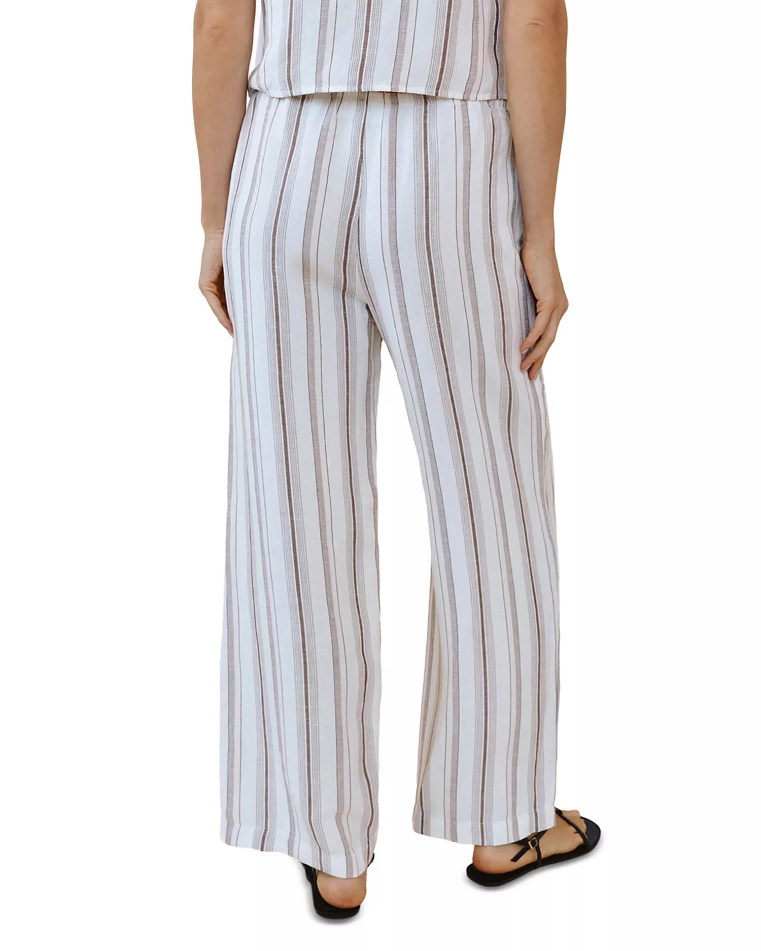Beach Pant With Tasssel Drawstring - Rosewood Stripe
