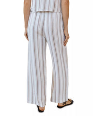Beach Pant With Tasssel Drawstring - Rosewood Stripe
