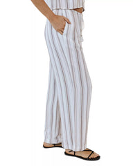 Beach Pant With Tasssel Drawstring - Rosewood Stripe