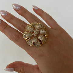 Blooming Pave Flower Ring