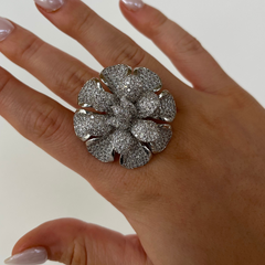 Blooming Pave Flower Ring
