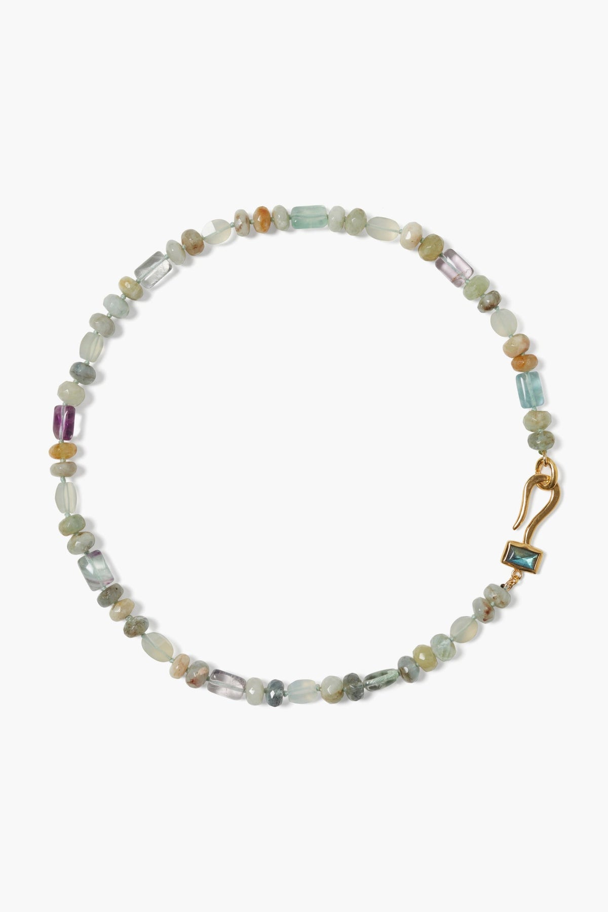 18Kt Gp Neck Moss Aqua/Flurite