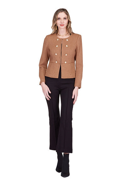 Buttons Cinched Waist Jacket