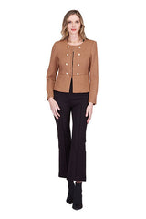 Buttons Cinched Waist Jacket