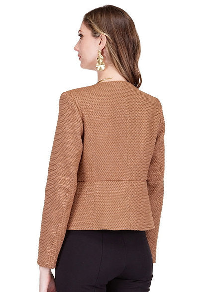 Buttons Cinched Waist Jacket