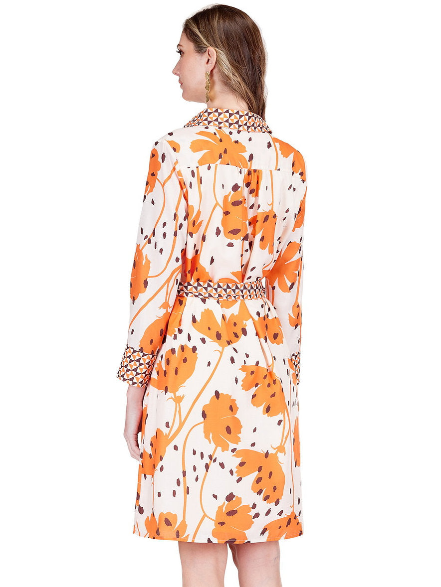 Contrast Shirtdress - Wild Ember