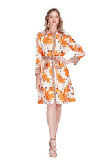 Contrast Shirtdress - Wild Ember