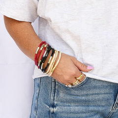 Dainty Glam Stretch Bracelet Set - Olive