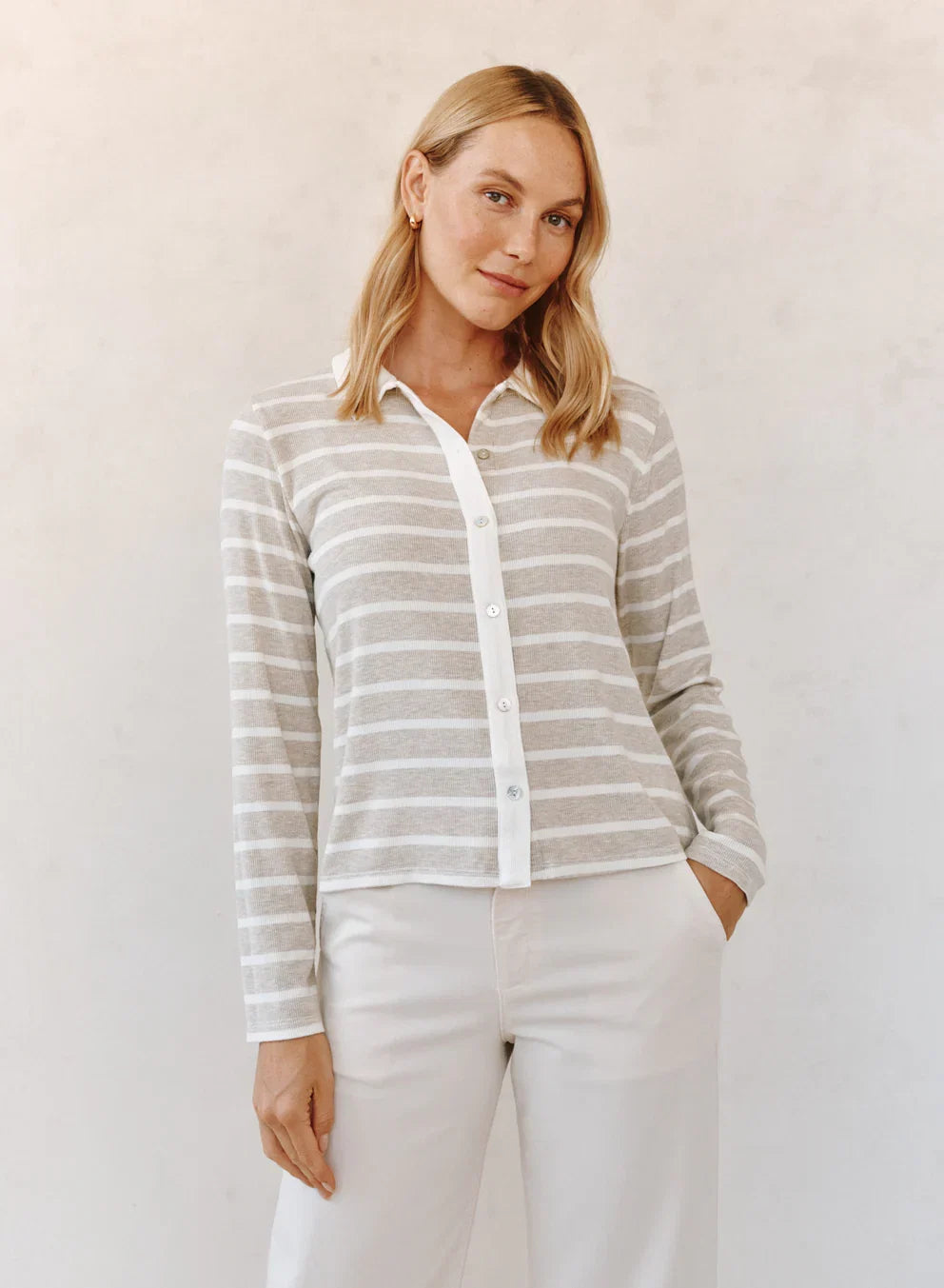 Contrast Placket Button Down