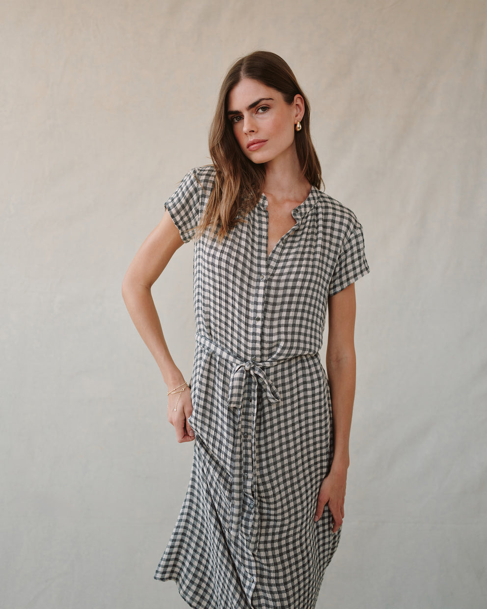 Cap Sleeve Maxi Shirt Dress