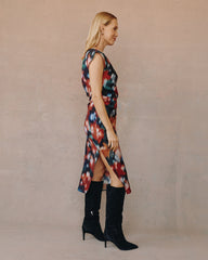 Boat Neck Cap Slv Midi Dress