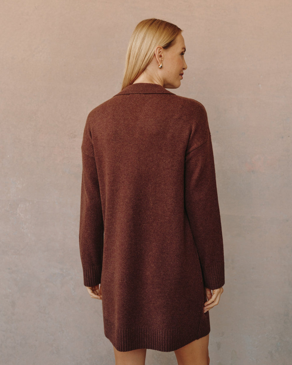 Collared Pullover Sweater Dress