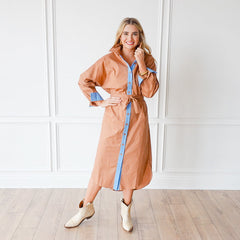 Dani Dress Cocoa And Blue