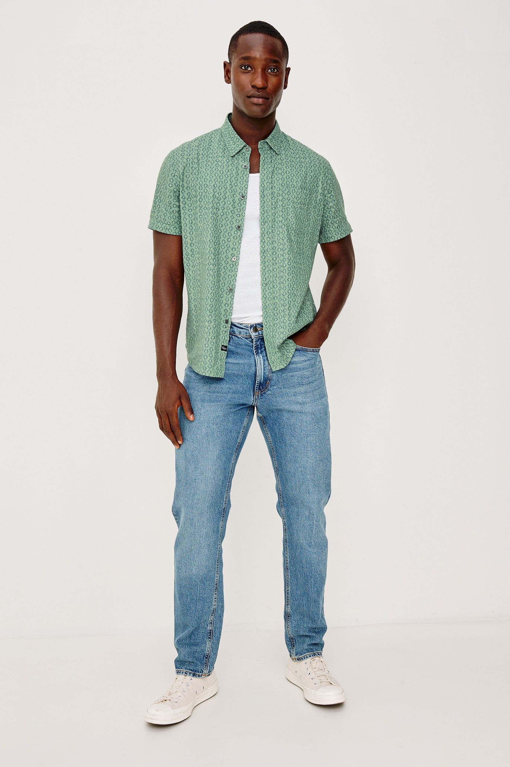 Carson - Wavy Batik Aqua