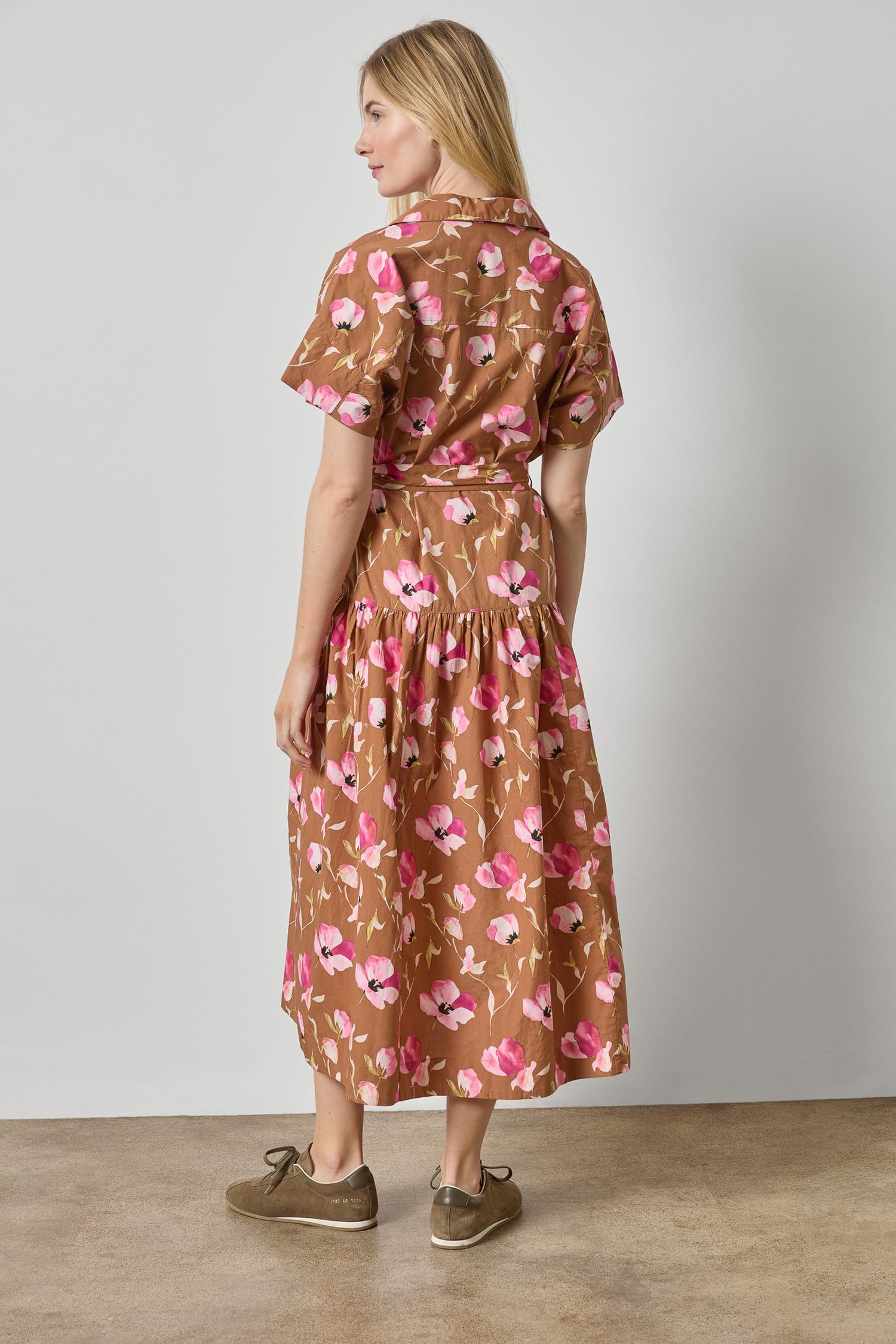 Cuffed Sleeve Maxi Shirt Dress