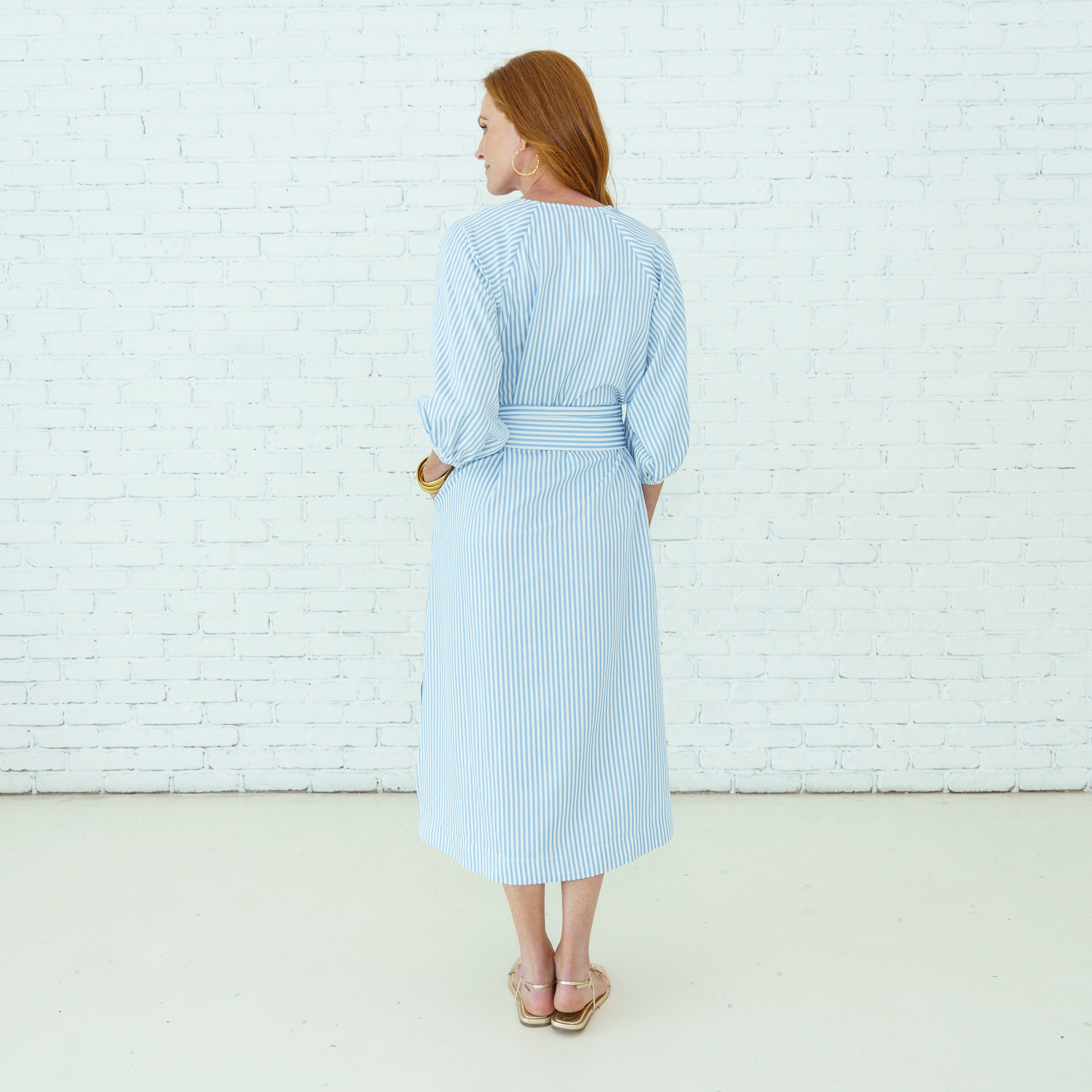 Coco Dress Seersucker Blue