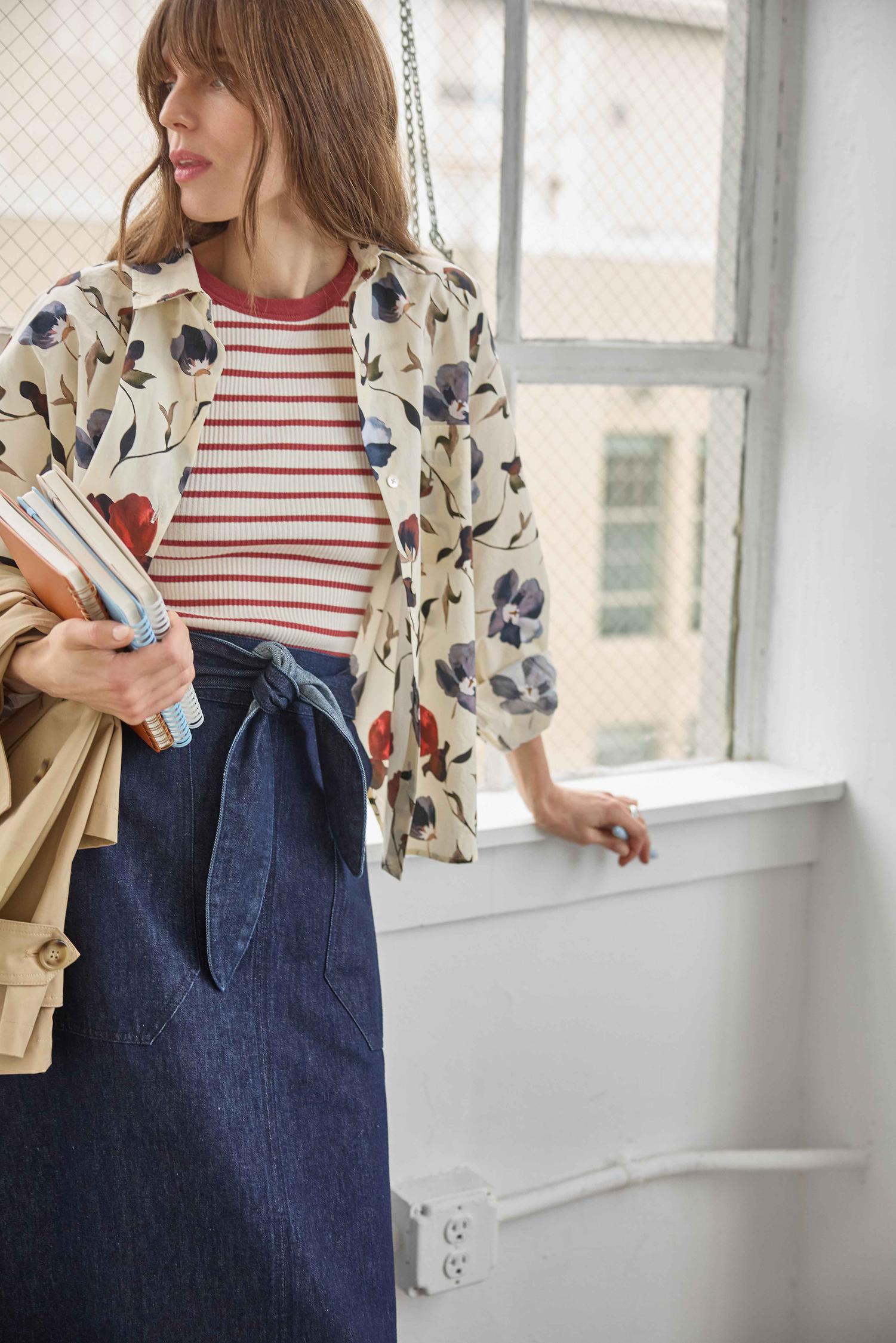 Dolman Sleeve Button Down Shirt