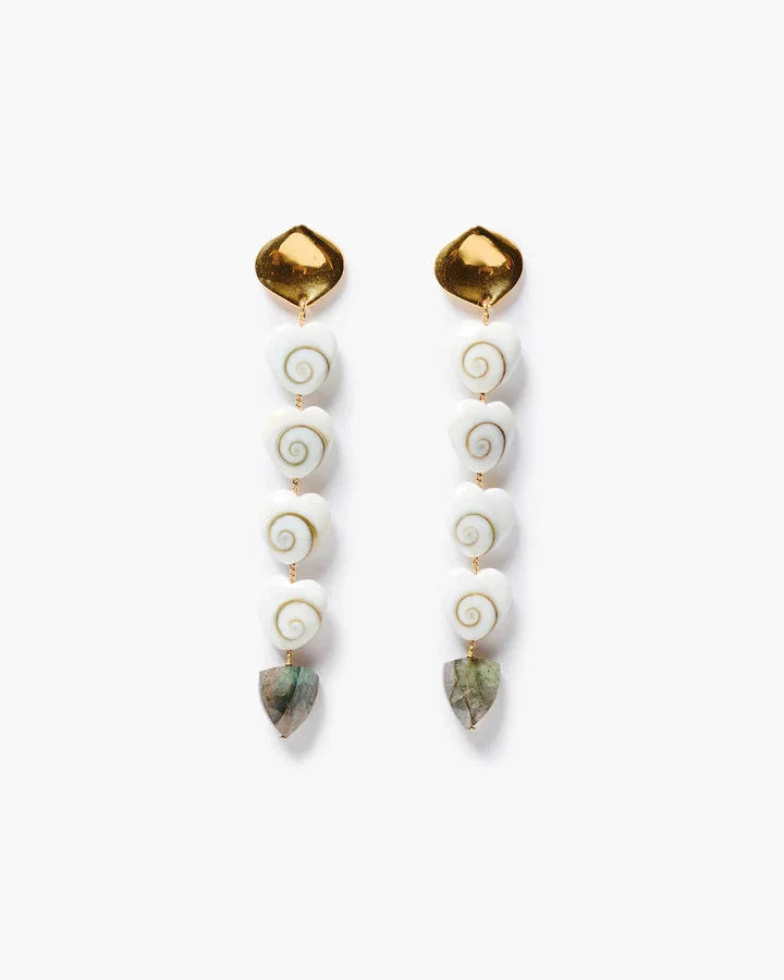 Amour Spiral Tiered Earrings Labradorite