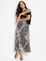 Dotty Palms Boat Neck Bianca Dress