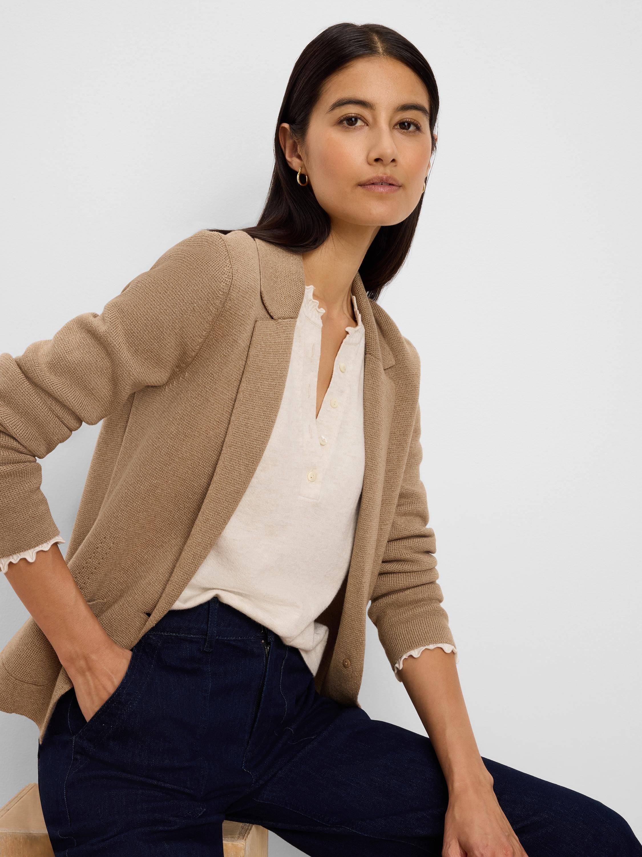 Elegant Knit Tailored Blazer