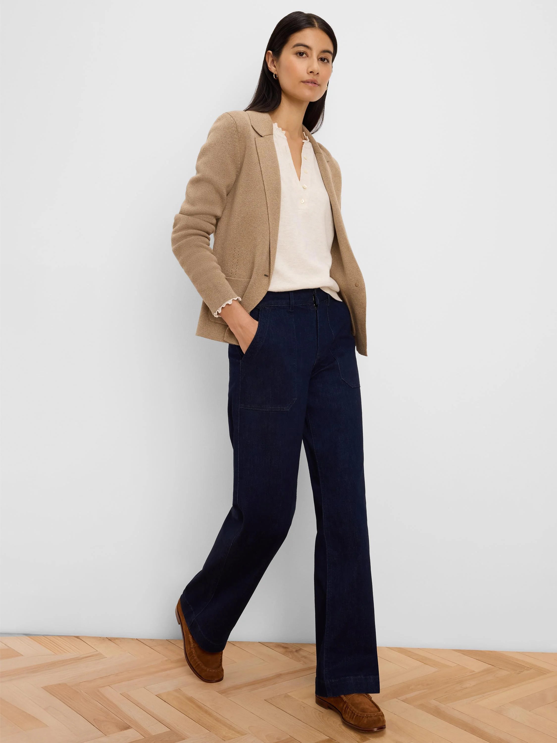 Elegant Knit Tailored Blazer