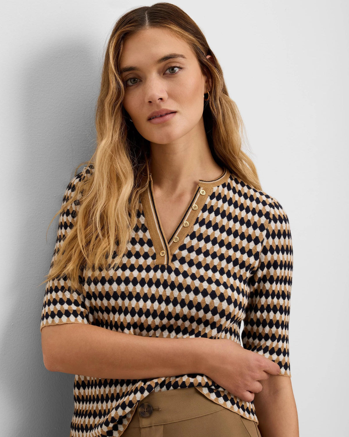 Angled Jacquard Sweater