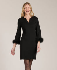Chelsie Ponte Feather Dress