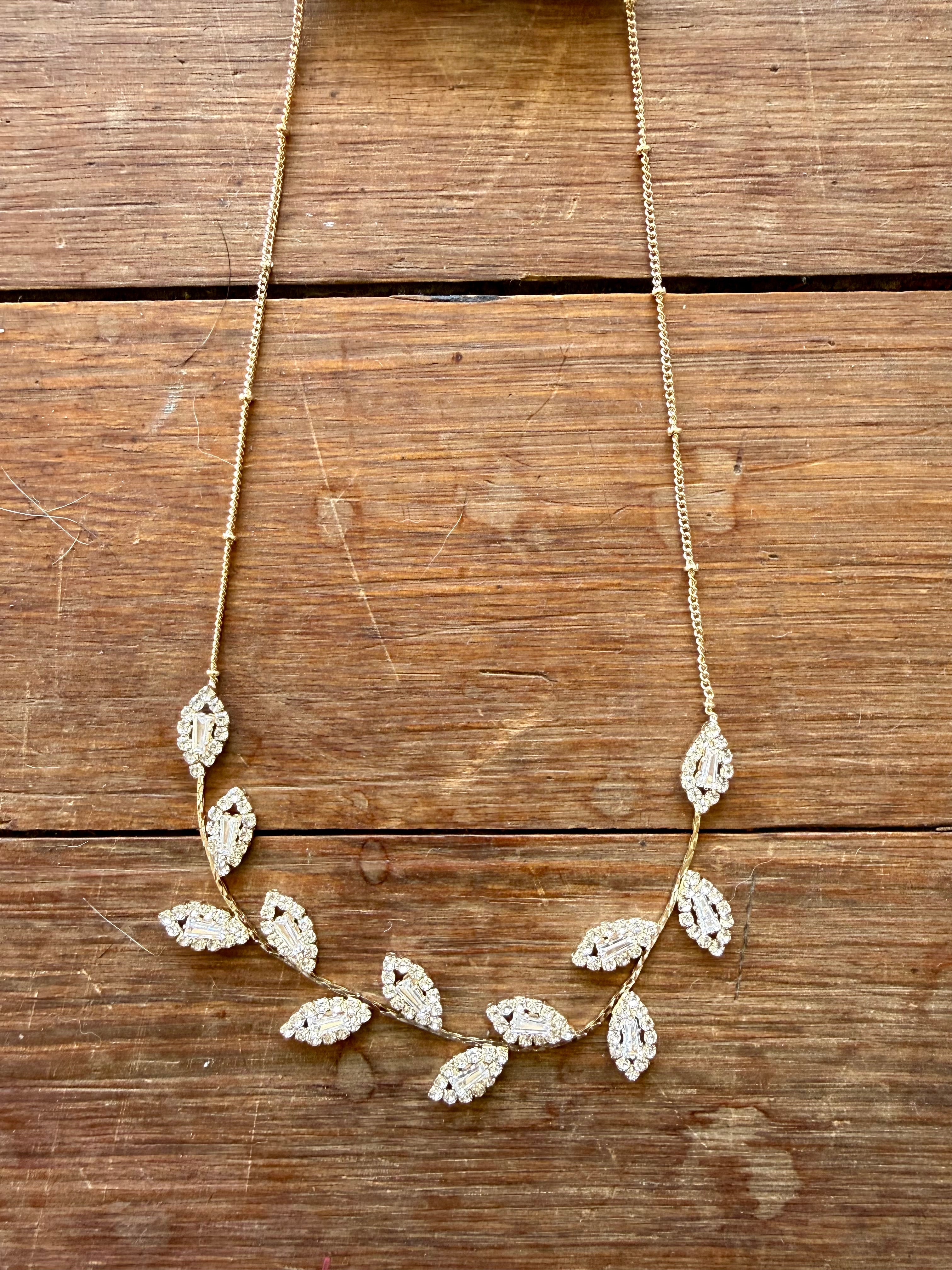 CZ Leaf Necklace