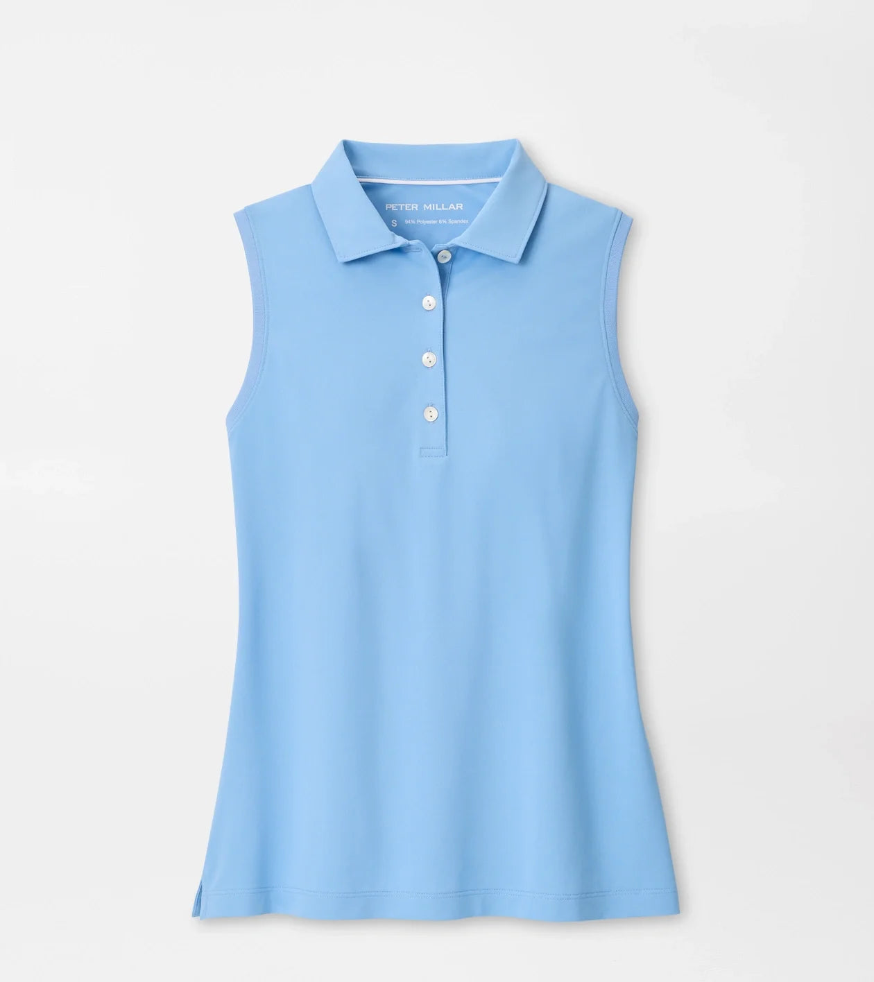 Banded Sport Mesh Sleeveless Button Polo