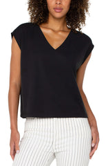 Dolman Sleeve V Neck Top