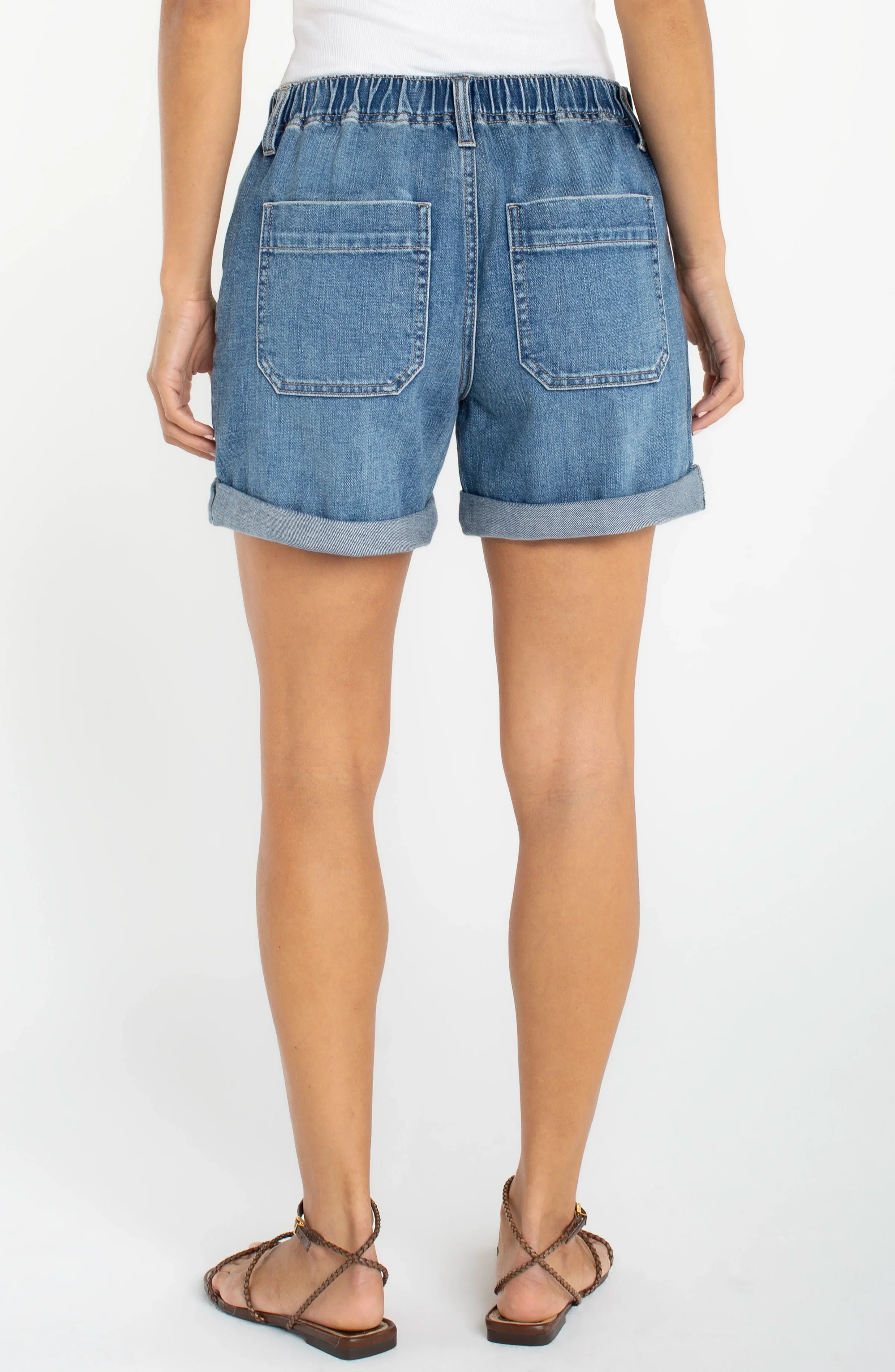 Elastic Back Roll Cuff Short