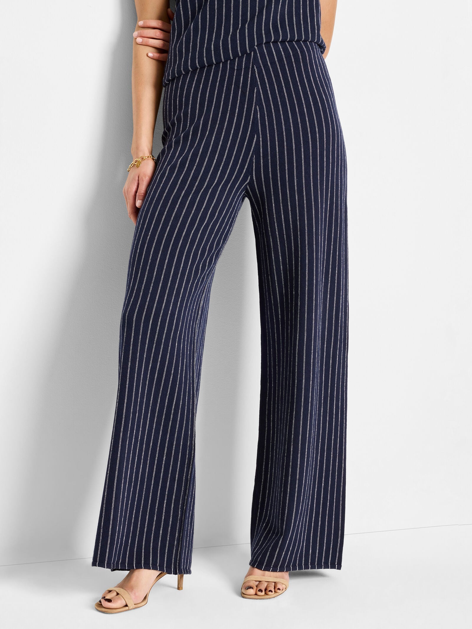 30" Destination Stripe Wide-Leg Knit Pant