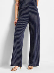 30" Destination Stripe Wide-Leg Knit Pant